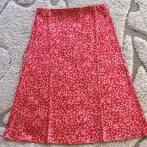 LOFT Floral Print Midi Skirt